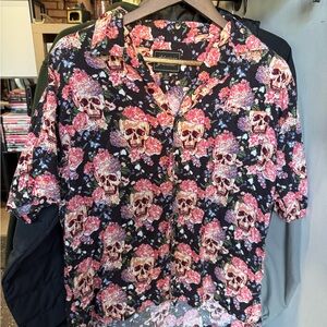 Floral Skull Print Shirt